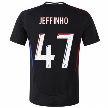 Kandiny Homme Maillot Jeffinho #47 Noir Tenues Extérieur 2024/25 T-Shirt