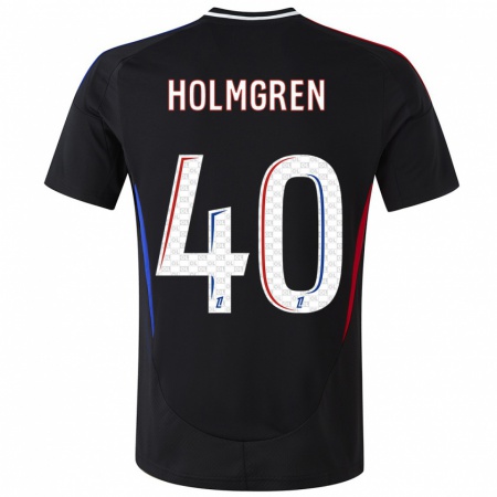 Kandiny Homme Maillot Emma Holmgren #40 Noir Tenues Extérieur 2024/25 T-Shirt