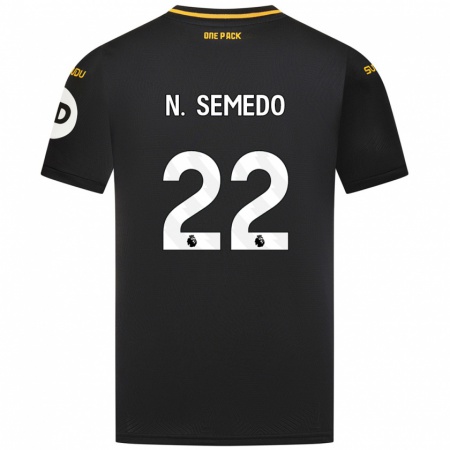 Kandiny Homme Maillot Nélson Semedo #22 Noir Tenues Extérieur 2024/25 T-Shirt