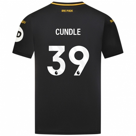 Kandiny Homme Maillot Luke Cundle #39 Noir Tenues Extérieur 2024/25 T-Shirt