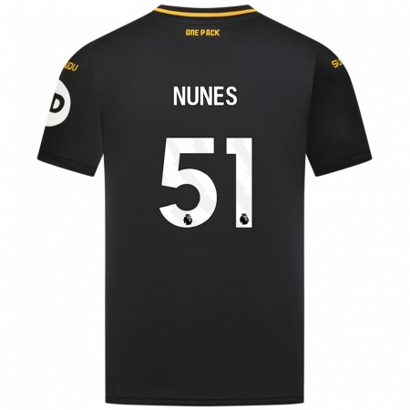 Kandiny Homme Maillot Grazi Nunes #51 Noir Tenues Extérieur 2024/25 T-Shirt