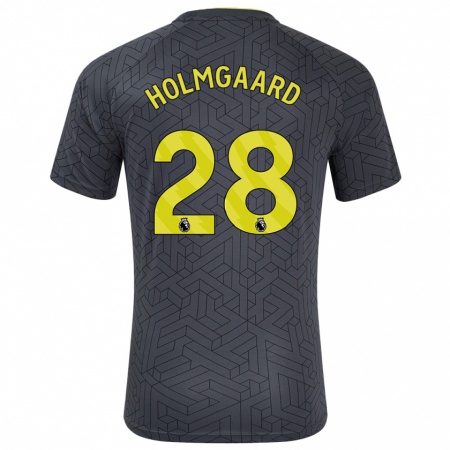 Kandiny Homme Maillot Karen Holmgaard #28 Noir Jaune Tenues Extérieur 2024/25 T-Shirt