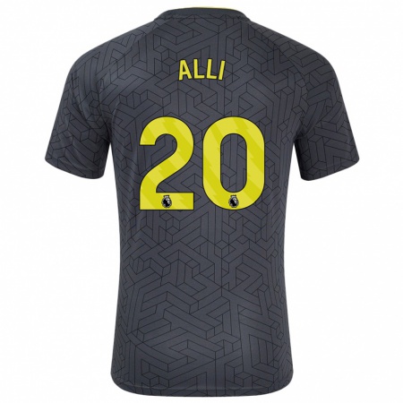 Kandiny Homme Maillot Dele Alli #20 Noir Jaune Tenues Extérieur 2024/25 T-Shirt