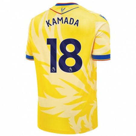 Kandiny Homme Maillot Daichi Kamada #18 Jaune Tenues Extérieur 2024/25 T-Shirt