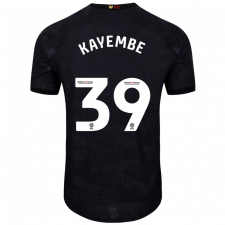 Kandiny Homme Maillot Edo Kayembe #39 Noir Blanc Tenues Extérieur 2024/25 T-Shirt