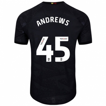 Kandiny Homme Maillot Ryan Andrews #45 Noir Blanc Tenues Extérieur 2024/25 T-Shirt