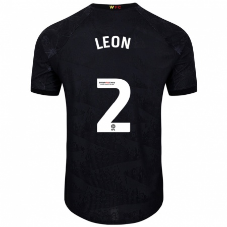 Kandiny Homme Maillot Lucía León #2 Noir Blanc Tenues Extérieur 2024/25 T-Shirt