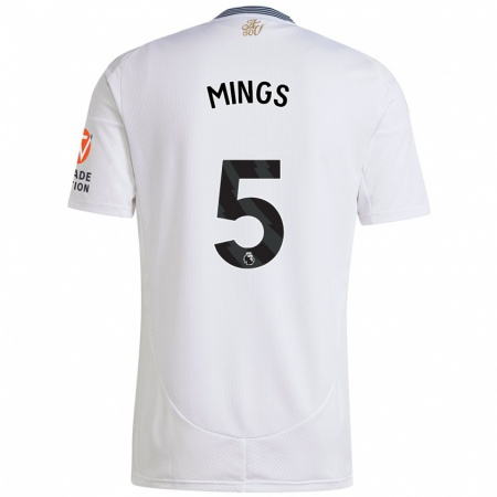 Kandiny Homme Maillot Tyrone Mings #5 Blanc Tenues Extérieur 2024/25 T-Shirt