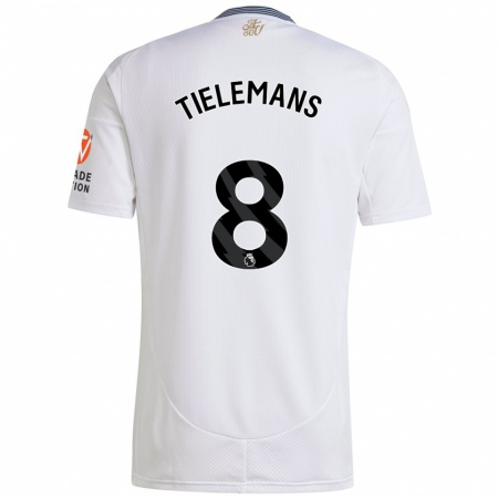 Kandiny Homme Maillot Youri Tielemans #8 Blanc Tenues Extérieur 2024/25 T-Shirt