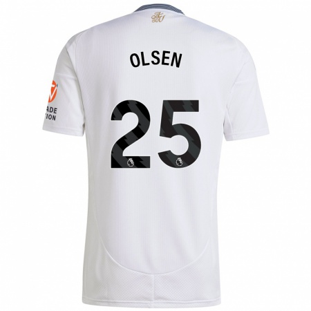 Kandiny Homme Maillot Robin Olsen #25 Blanc Tenues Extérieur 2024/25 T-Shirt