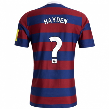 Kandiny Homme Maillot Isaac Hayden #0 Bordeaux Bleu Marine Tenues Extérieur 2024/25 T-Shirt