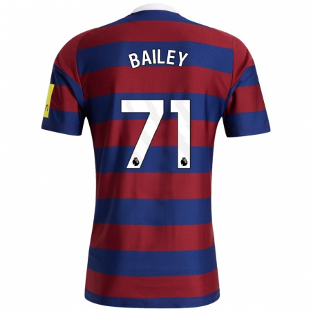 Kandiny Homme Maillot Scott Bailey #71 Bordeaux Bleu Marine Tenues Extérieur 2024/25 T-Shirt