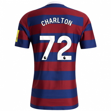 Kandiny Homme Maillot Dylan Charlton #72 Bordeaux Bleu Marine Tenues Extérieur 2024/25 T-Shirt