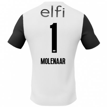 Kandiny Homme Maillot Finn Molenaar #1 Blanc Noir Tenues Extérieur 2024/25 T-Shirt