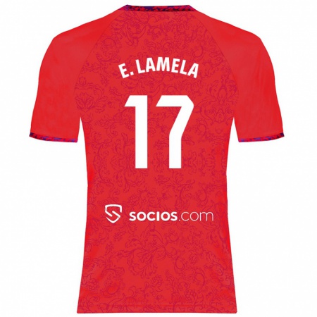 Kandiny Homme Maillot Erik Lamela #17 Rouge Tenues Extérieur 2024/25 T-Shirt