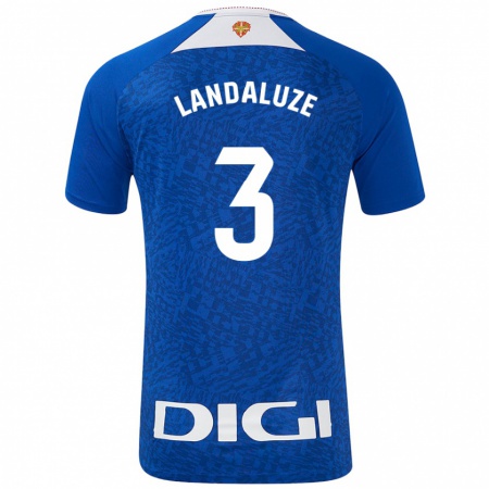 Kandiny Homme Maillot Naia Landaluze #3 Bleu Roi Tenues Extérieur 2024/25 T-Shirt