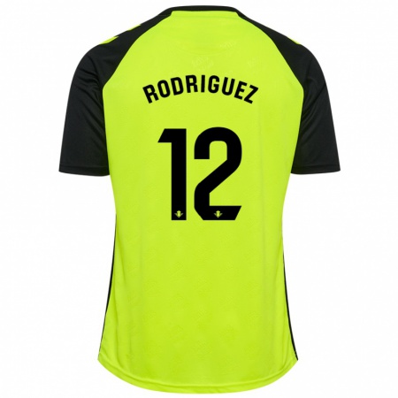 Kandiny Homme Maillot Ricardo Rodríguez #12 Jaune Fluo Noir Tenues Extérieur 2024/25 T-Shirt