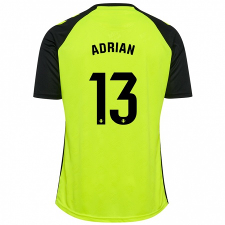 Kandiny Homme Maillot Adrián #13 Jaune Fluo Noir Tenues Extérieur 2024/25 T-Shirt