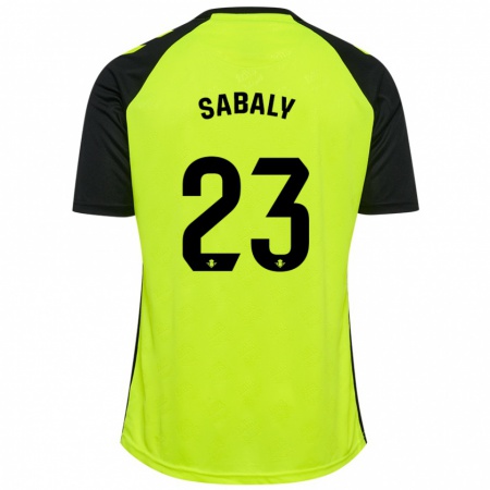 Kandiny Homme Maillot Youssouf Sabaly #23 Jaune Fluo Noir Tenues Extérieur 2024/25 T-Shirt