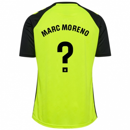 Kandiny Homme Maillot Marc Moreno #0 Jaune Fluo Noir Tenues Extérieur 2024/25 T-Shirt