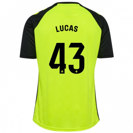 Kandiny Homme Maillot Lucas Alcázar #43 Jaune Fluo Noir Tenues Extérieur 2024/25 T-Shirt