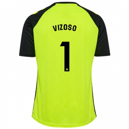 Kandiny Homme Maillot Paula Vizoso #1 Jaune Fluo Noir Tenues Extérieur 2024/25 T-Shirt