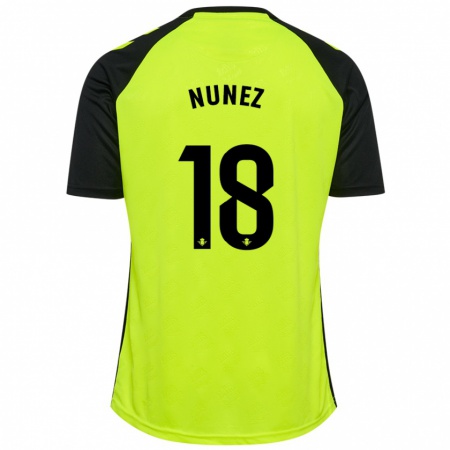 Kandiny Homme Maillot Romina Núñez #18 Jaune Fluo Noir Tenues Extérieur 2024/25 T-Shirt