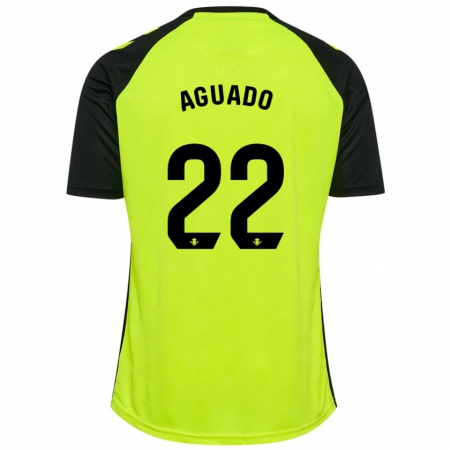 Kandiny Homme Maillot Júlia Aguado #22 Jaune Fluo Noir Tenues Extérieur 2024/25 T-Shirt