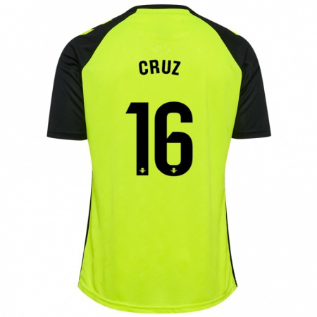 Kandiny Homme Maillot Juan Cruz #16 Jaune Fluo Noir Tenues Extérieur 2024/25 T-Shirt