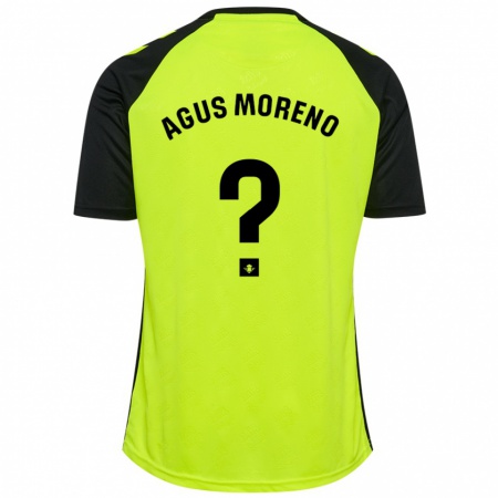 Kandiny Homme Maillot Agus Moreno #0 Jaune Fluo Noir Tenues Extérieur 2024/25 T-Shirt