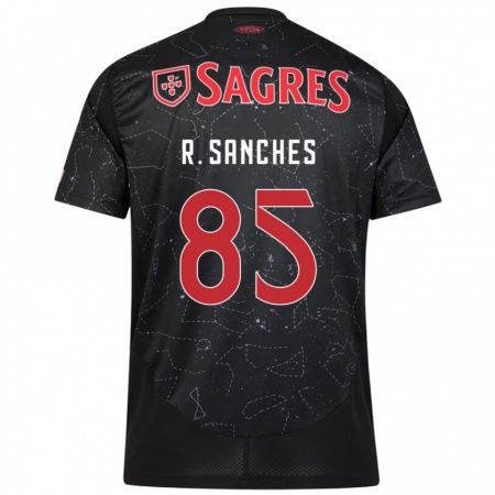 Kandiny Homme Maillot Renato Sanches #85 Noir Rouge Tenues Extérieur 2024/25 T-Shirt