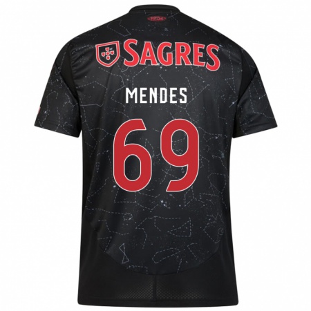 Kandiny Homme Maillot Vladimir Mendes #69 Noir Rouge Tenues Extérieur 2024/25 T-Shirt