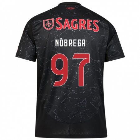 Kandiny Homme Maillot Ricardo Nóbrega #97 Noir Rouge Tenues Extérieur 2024/25 T-Shirt