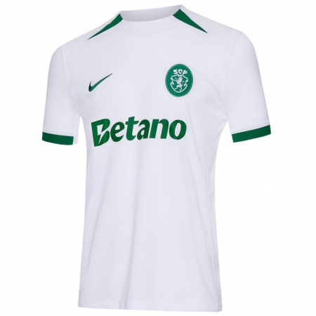 Kandiny Homme Maillot Lucas Anjos #67 Blanc Vert Tenues Extérieur 2024/25 T-Shirt