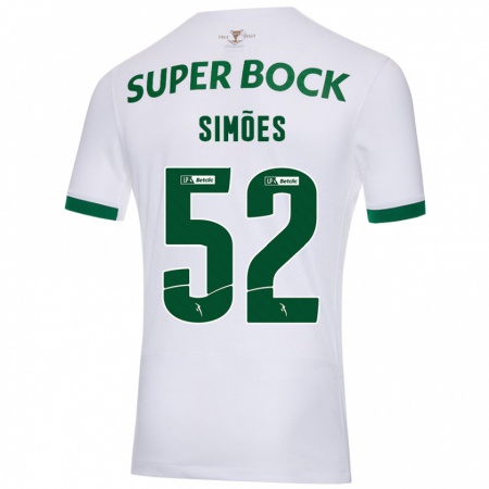 Kandiny Homme Maillot João Simões #52 Blanc Vert Tenues Extérieur 2024/25 T-Shirt