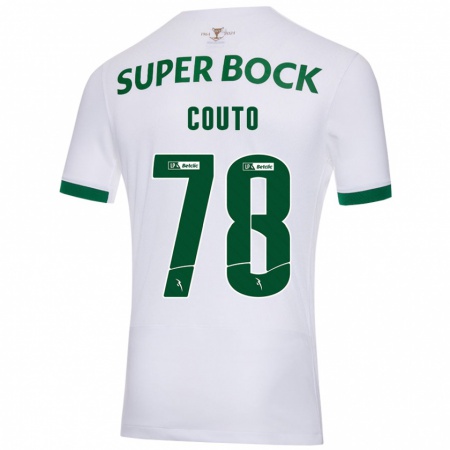 Kandiny Homme Maillot Mauro Couto #78 Blanc Vert Tenues Extérieur 2024/25 T-Shirt