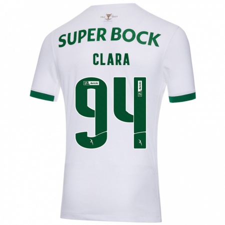 Kandiny Homme Maillot Diogo Clara #94 Blanc Vert Tenues Extérieur 2024/25 T-Shirt