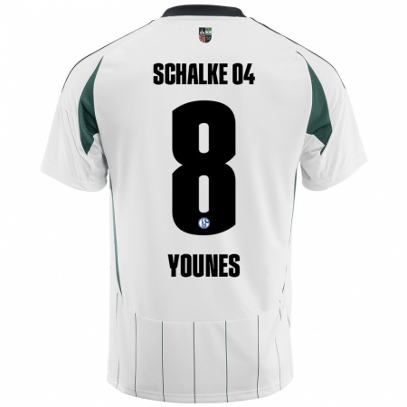 Kandiny Homme Maillot Amin Younes #8 Blanc Vert Tenues Extérieur 2024/25 T-Shirt