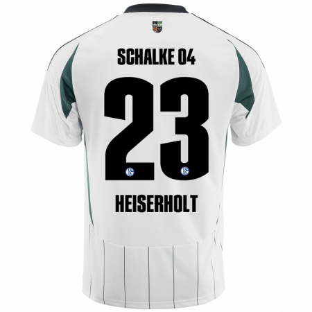 Kandiny Homme Maillot Finn Heiserholt #23 Blanc Vert Tenues Extérieur 2024/25 T-Shirt