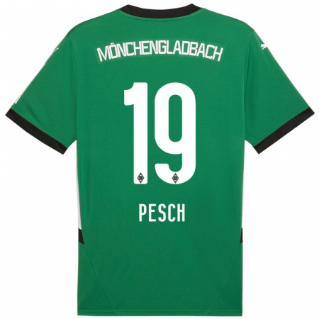 Kandiny Homme Maillot Noah Pesch #19 Vert Blanc Tenues Extérieur 2024/25 T-Shirt