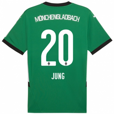 Kandiny Homme Maillot In-Gyom Jung #20 Vert Blanc Tenues Extérieur 2024/25 T-Shirt