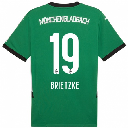 Kandiny Homme Maillot Yvonne Brietzke #19 Vert Blanc Tenues Extérieur 2024/25 T-Shirt