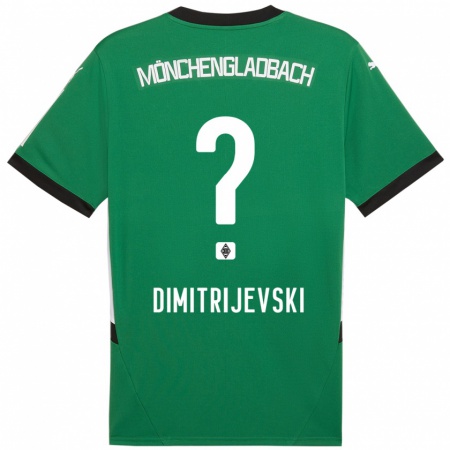 Kandiny Homme Maillot Maximilian Dimitrijevski #0 Vert Blanc Tenues Extérieur 2024/25 T-Shirt