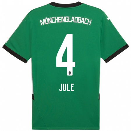 Kandiny Homme Maillot Jule Dallmann #4 Vert Blanc Tenues Extérieur 2024/25 T-Shirt