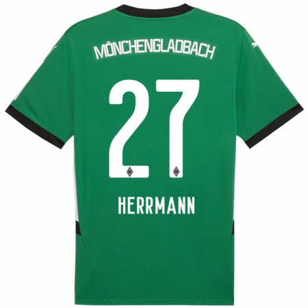 Kandiny Homme Maillot Michelle Herrmann #27 Vert Blanc Tenues Extérieur 2024/25 T-Shirt