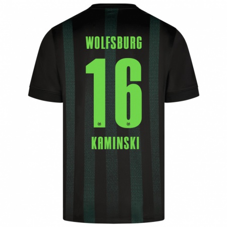 Kandiny Homme Maillot Jakub Kaminski #16 Vert Foncé Tenues Extérieur 2024/25 T-Shirt