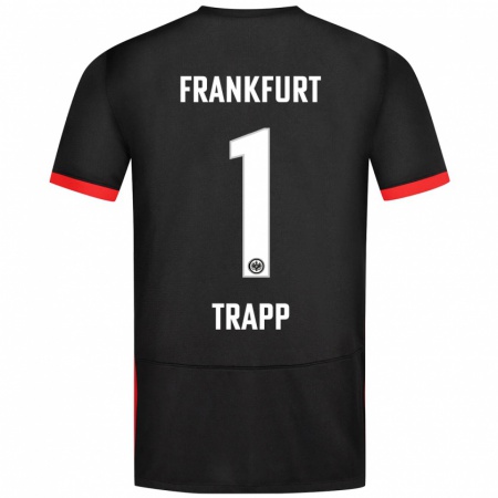 Kandiny Homme Maillot Kevin Trapp #1 Noir Tenues Extérieur 2024/25 T-Shirt