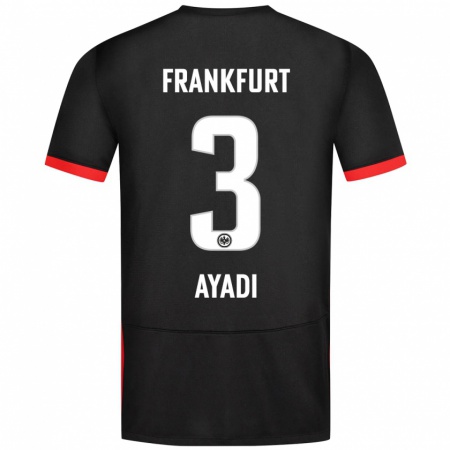 Kandiny Homme Maillot Akram Ayadi #3 Noir Tenues Extérieur 2024/25 T-Shirt