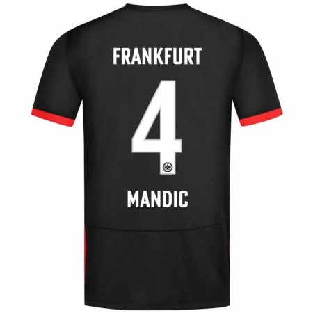 Kandiny Homme Maillot Kristian Mandic #4 Noir Tenues Extérieur 2024/25 T-Shirt