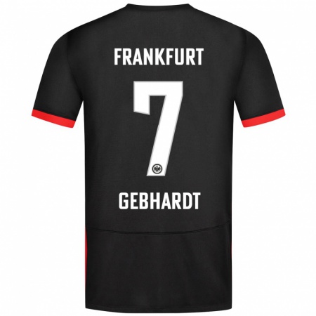 Kandiny Homme Maillot Luca Gebhardt #7 Noir Tenues Extérieur 2024/25 T-Shirt